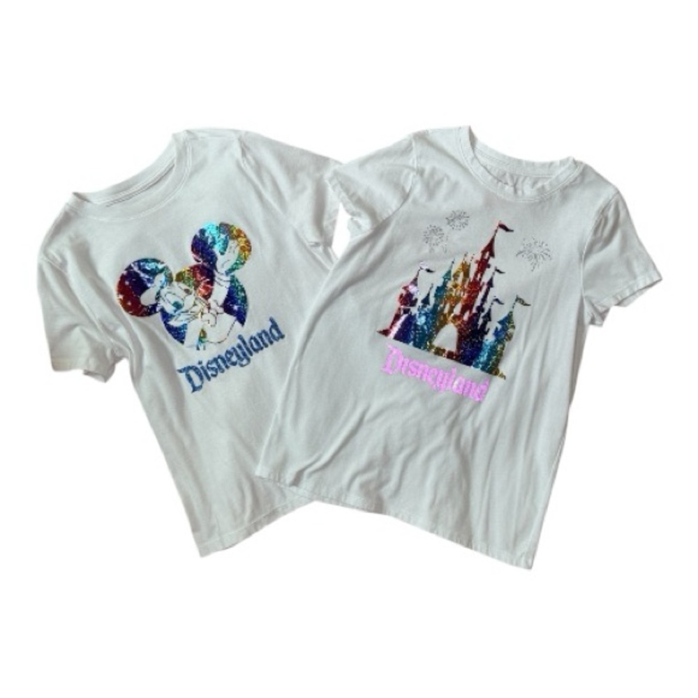 Disneyland. Kids White Tees - Colorful Disney Designs